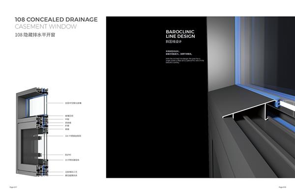 108隱藏排水平開窗